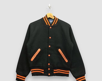 Vintage Holloway Varsity Jacket S 90s Bomber Satin USA Made Satin