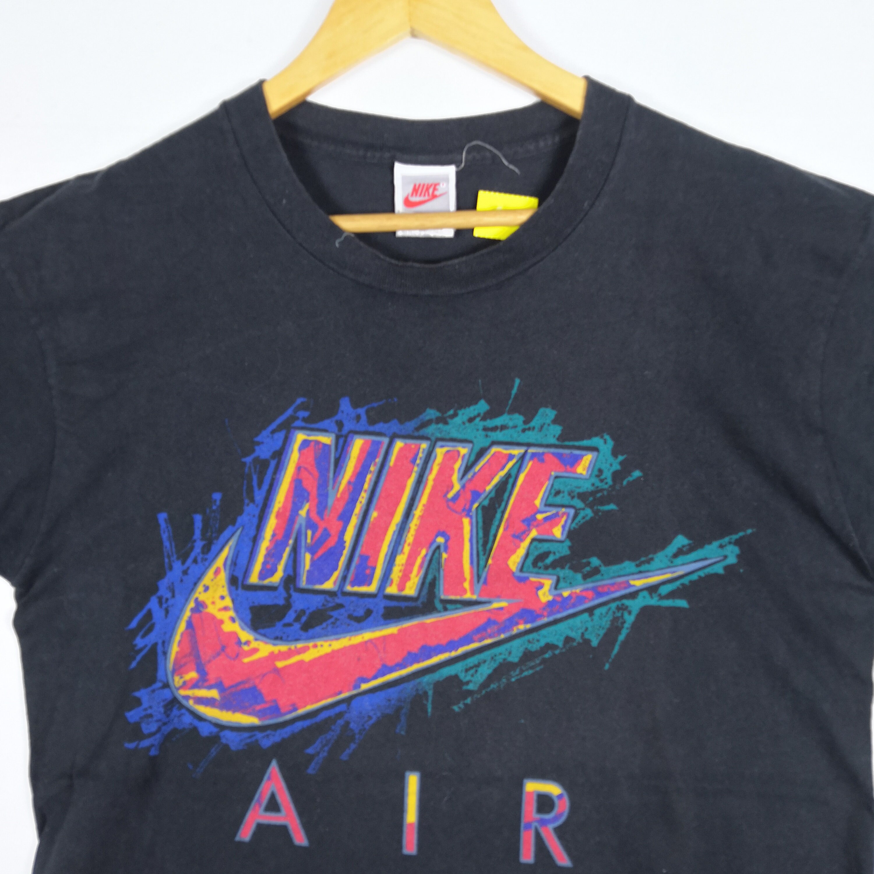 Vintage 80s Nike T Shirt Medium Nike Air Swoosh Shirts Black