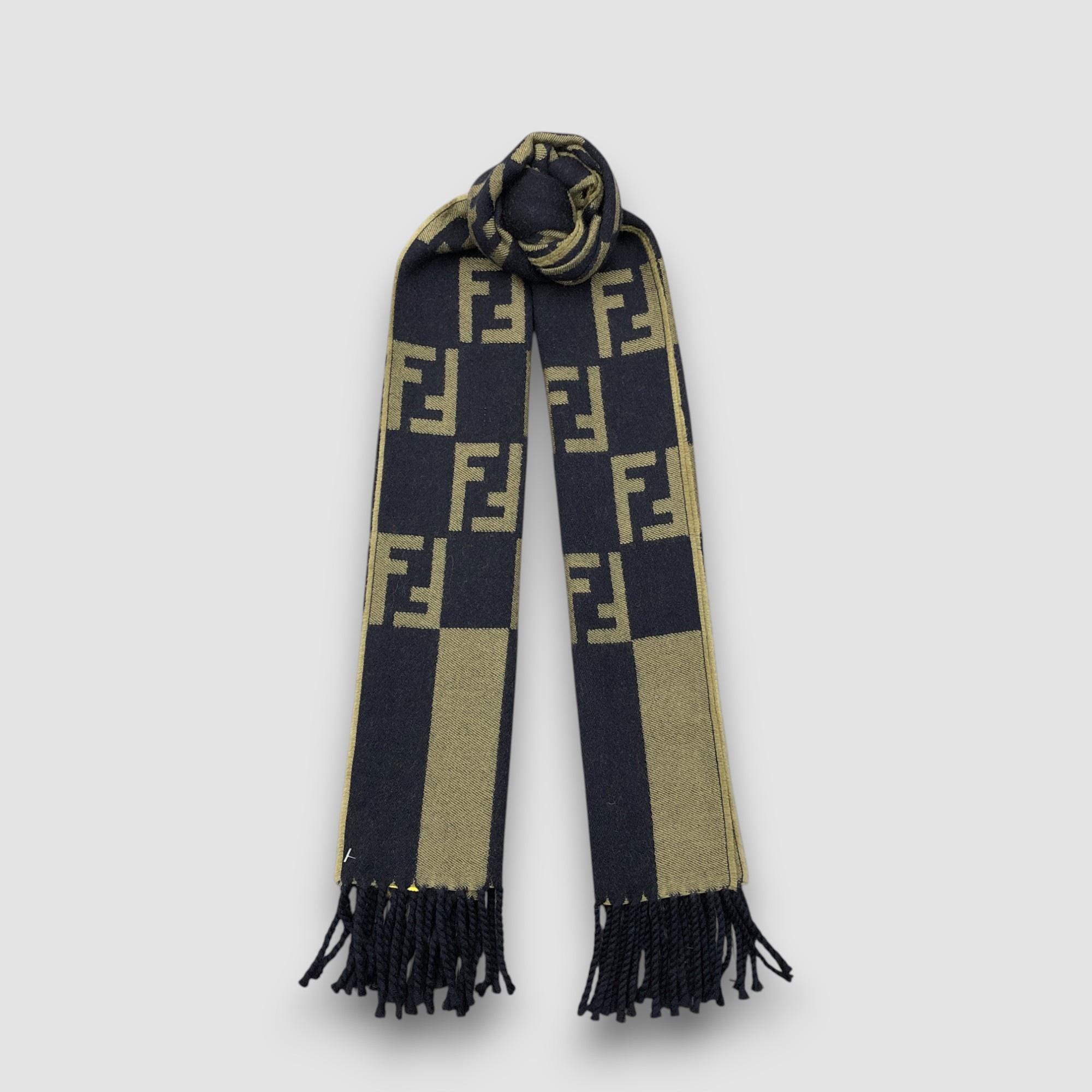 FENDIストール Vintage Fendi Lambswool Scarf Fendi Wool Scarves Muffler Fendi