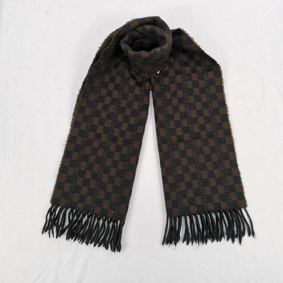 Vintage Fendi Monogram Wool Tassel Scarf
