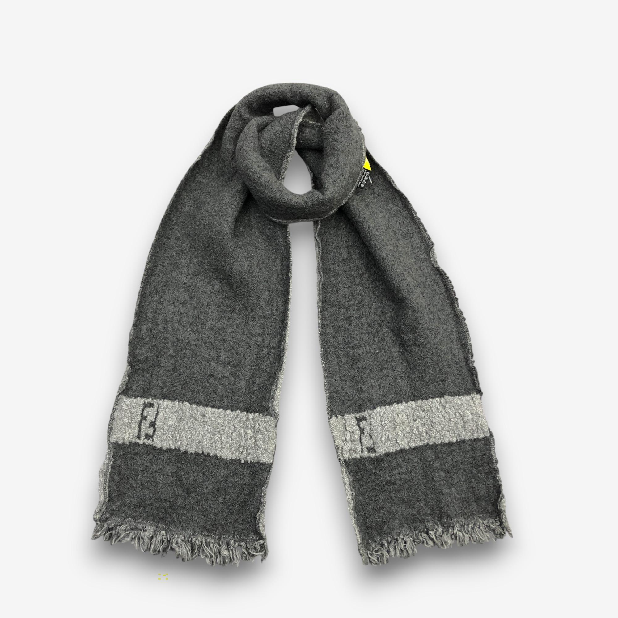 Vintage Y2K Fendi Wool Scarf Fendi Monogram Lambswool Muffler Wrap Fendi Roma Winter Accessories Scarves Luxury Fendi Christmas Gift for Him