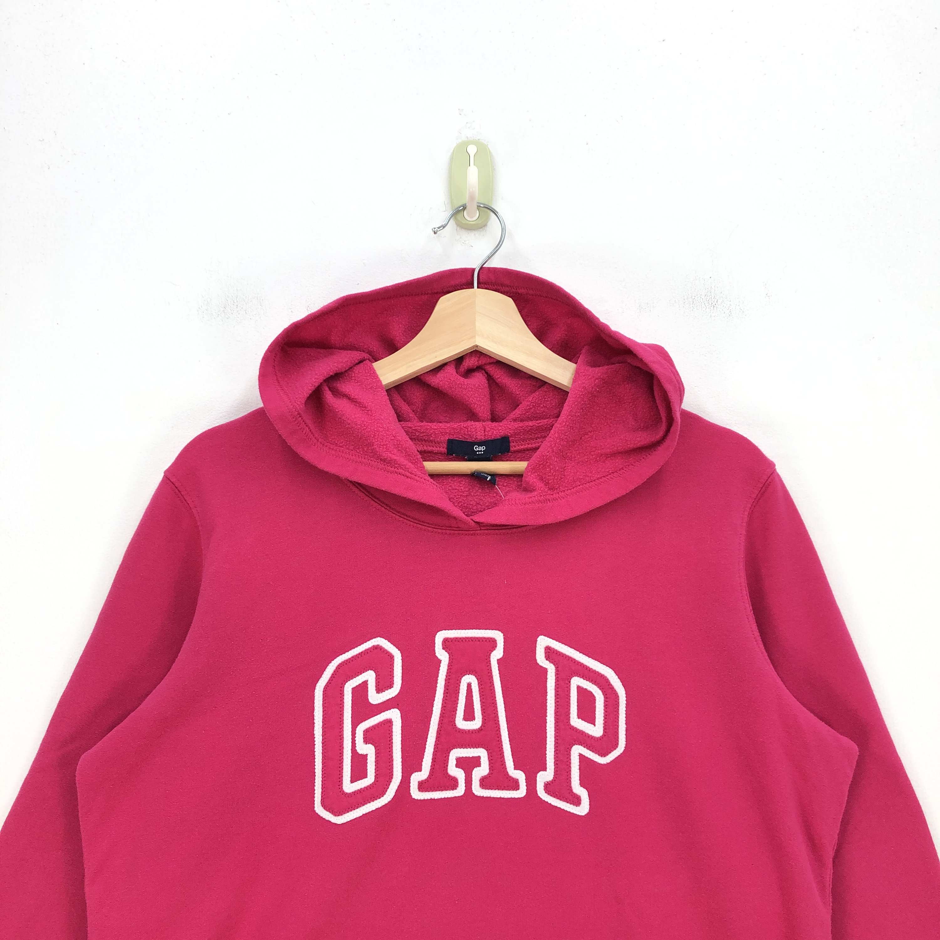 トップス 90s archive old gap hoodie pull over Vintage Gap Pink Hoodie Sweatshirt 90s Gap Embroidered Spell