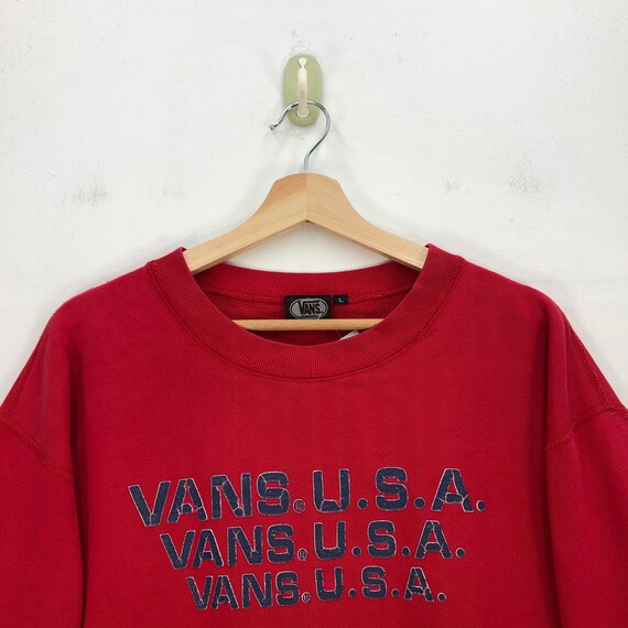 Vintage VANS USA Sweatshirt Spell Out Vans Jumper… - image 3