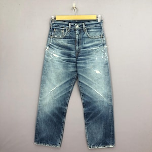 W30 Vintage Levis 502xx Selvedge Jeans, 90s Womens High Waisted Levi&#39;s Pants, Edwin Faded Redline Ripped Denim, Boyfriend Jeans Size 30x26