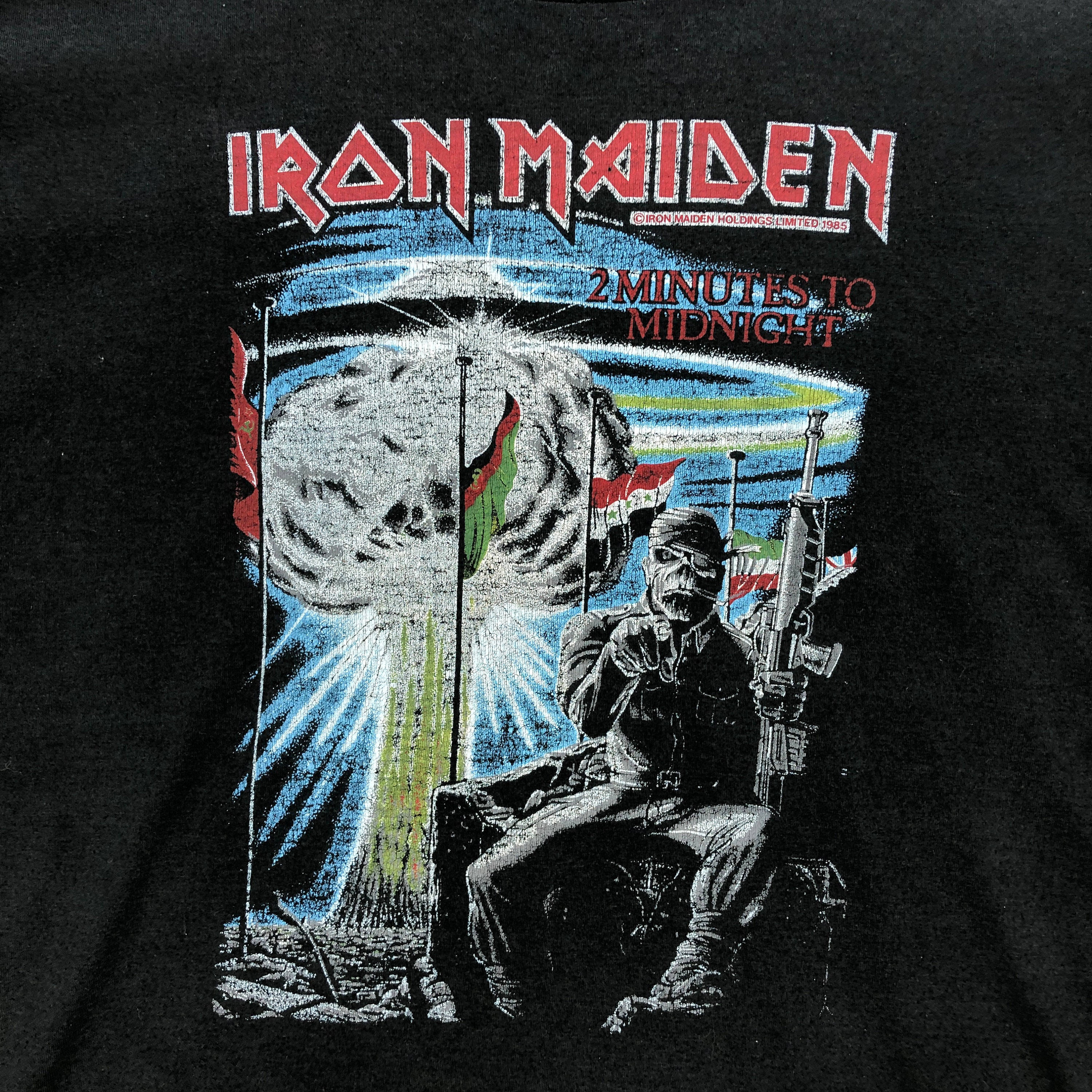 RARO! Camiseta vintage de Iron Maiden de los 80, talla grande, negra. Iron  Maiden 1985, camiseta \, image size:3000x3000