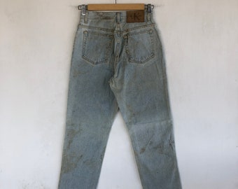W26 Vintage Calvin Klein Light Wash Dirty Jeans Y2K Women