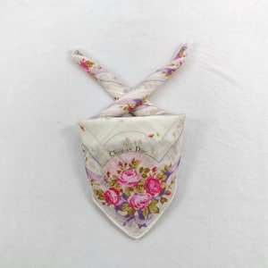 Christian Dior Vintage Christian Dior Handkerchief, Christian Dior Pocket Square, Christian Dior Scarf, Vintage Christian Dior Bandana