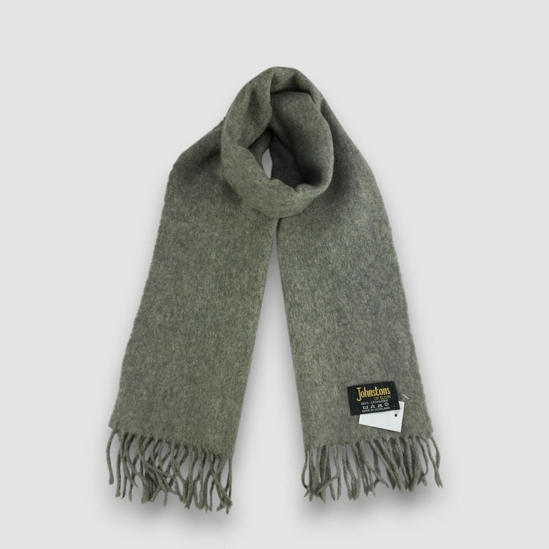 小物 Johnstons, Classic Grey Stole Vintage Johnstons Wool Scarf Womens Winter Accessories Muffler