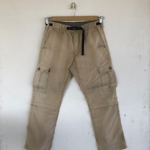 Pantalones cargo vintage, talla 34x30, marca japonesa, color marrón, informales, multibolsillos, militares, tácticos, W34