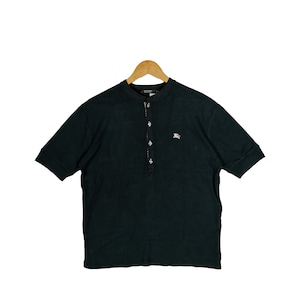 Vintage Burberry bouton t-shirt des années 90 Burberrys Black Label chemises femmes moyennes casual ras du cou de Burberry Tee taille M cadeau pour petite amie t-shirts