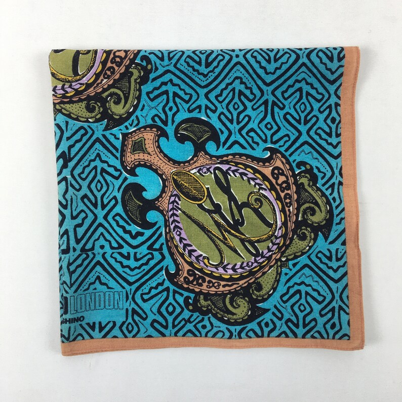 VINTAGE MICHIKO LONDON Handkerchief Authentic Hair Silk Bandana Luxury Pocket Square Accessories Face Mask Neckwear Summer Headband