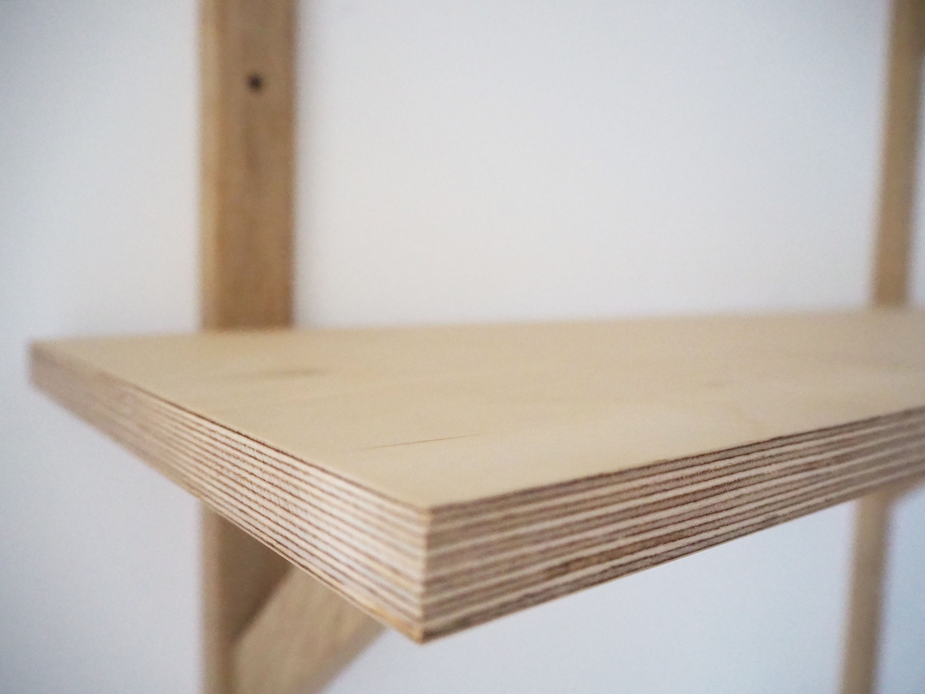 Minimalist oak & plywood wall mounted desk with integrated Etsy