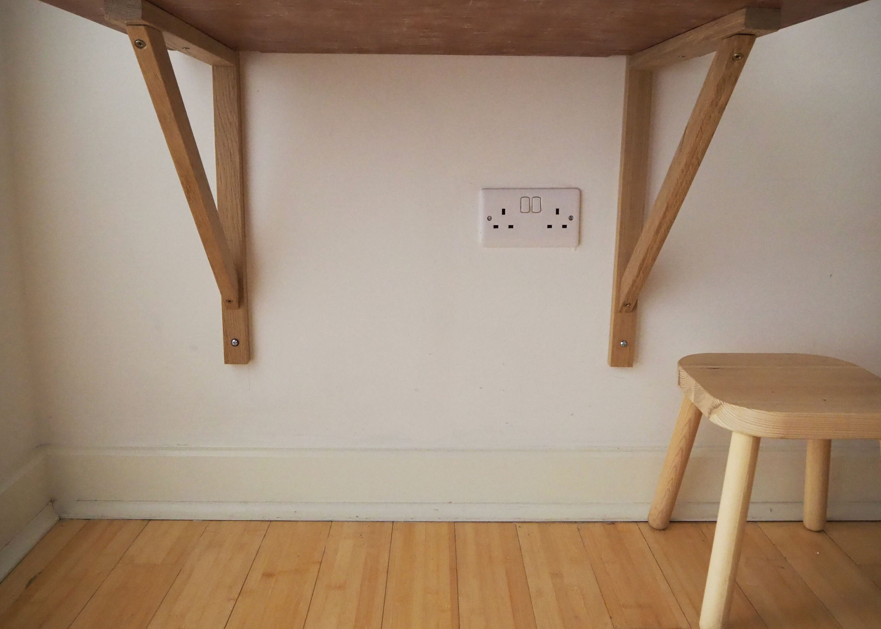 Minimalist oak & plywood wall mounted desk with integrated Etsy