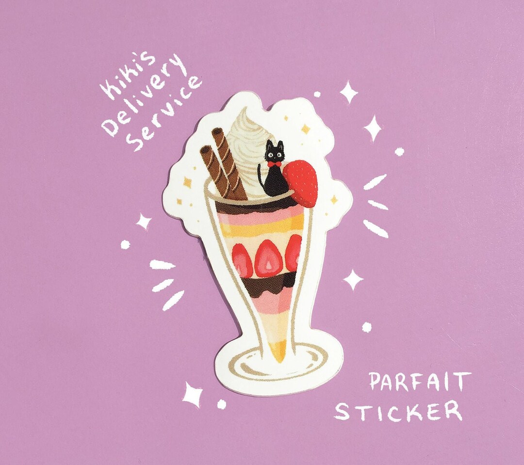 Parfait Sticker Black Cat Witchy Anime Parfait Vinyl Stickers - Etsy