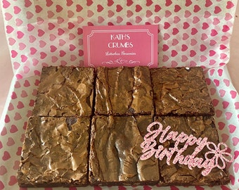 Letterbox Chocolate Brownies - Gift, Birthday, Present, Valentines Day Treat,Postal Brownies, Subscription, Congratulations, thank you