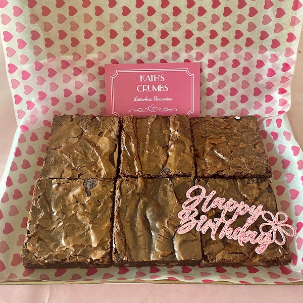 Letterbox Chocolate Brownies - Gift, Birthday, Present, Valentines Day Treat,Postal Brownies, Subscription, Congratulations, thank you