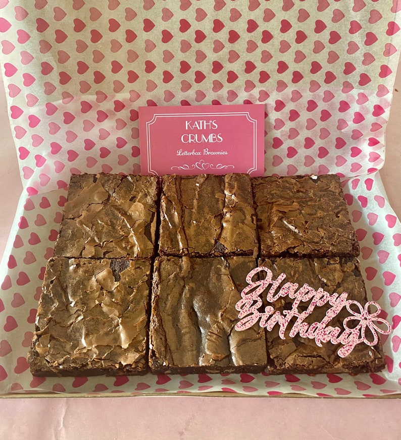 Letterbox Chocolate Brownies - Gift, Birthday, Present, Valentines Day Treat,Postal Brownies, Subscription, Congratulations, thank you