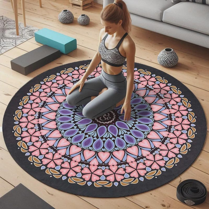 Yoga Round Rug Round Yoga Mat - Etsy
