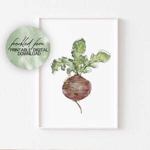 Beet Garden Watercolour/Watercolor Wall Art For Farmhouse Homestead, Root Vegetable DIGITAL DOWNLOAD