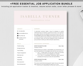 Professional Resume Template for Word | Cover Letter + References Template | 1, 2 & 3 Page Resume CV Template | Modern CV | Instant Download