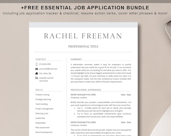 Professional Resume Template for Word | Cover Letter + References Template | 1, 2 & 3 Page Resume CV Template | Modern CV | Instant Download
