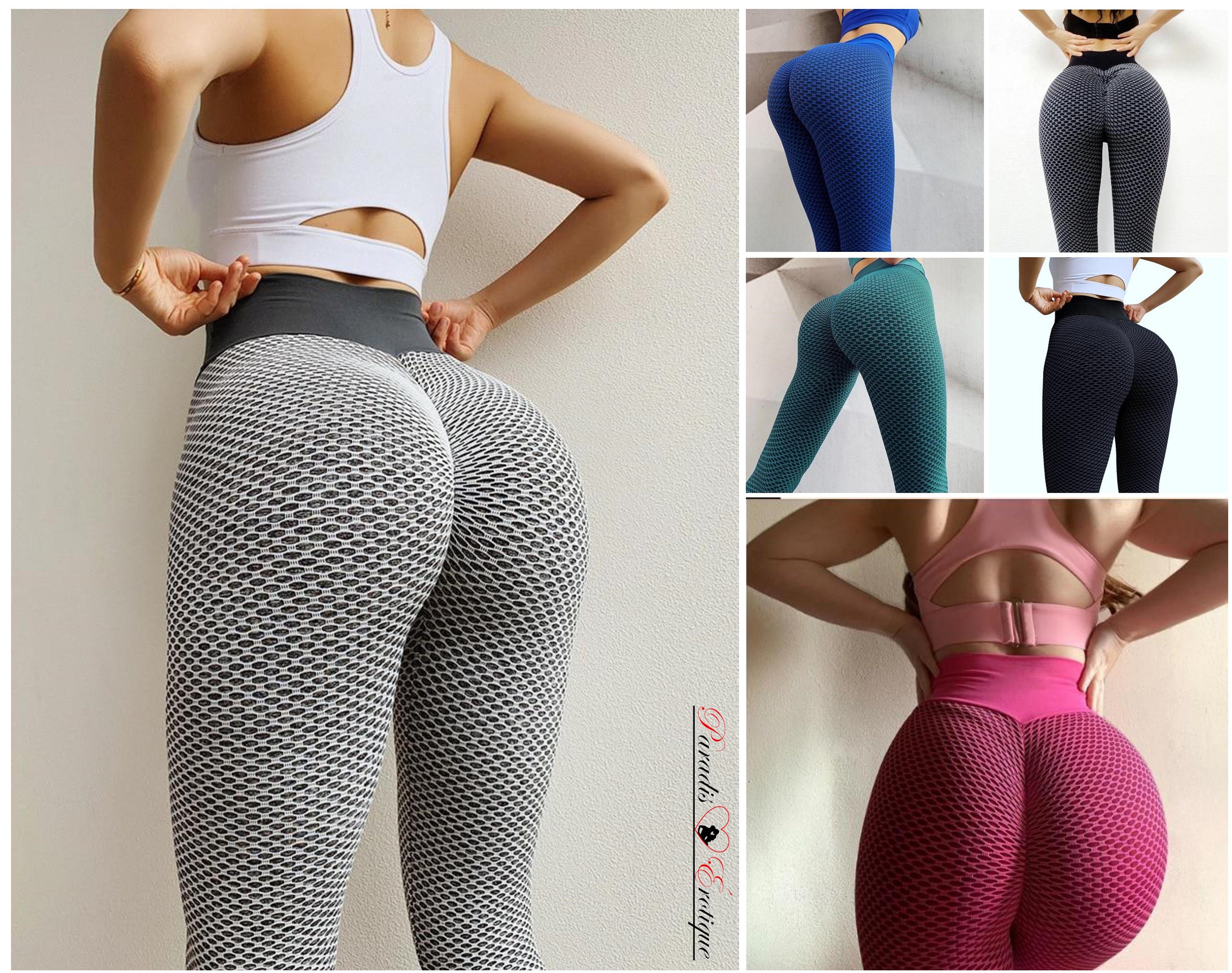 Womens Textured High Waist Tik Tok Leggings women Gym Yoga Pants