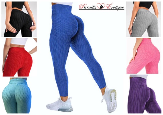 Womens Textured High Waist Tik Tok Leggings Women Gym Yoga Pants