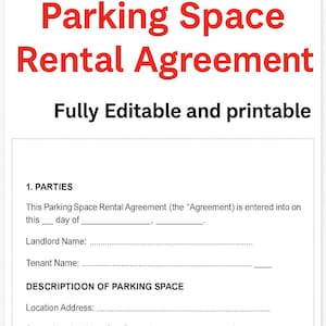 Parking Space Lease Agreement form - Parking space Rental agreement template