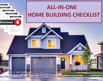 All-In-One New Home Construction Checklist - Building Planner and checklist  for Home owners to help in construction of their sweet Home