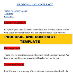 Contract Template / Printable Proposal Contract Form / Business Form