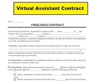 virtual assistant client contract template