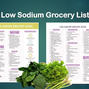 Lista de alimentos com baixo teor de sódio para impressão, lista de compras com baixo teor de sódio, dieta com baixo teor de sódio, lista de alimentos para diabéticos, lista de compras Keto, lista de compras Master