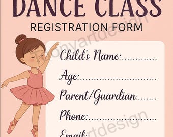 Anmälningsblankett för danskurs med avtal - Anmälningsaffischer för danskurs - Direkt nedladdningsbara PDF- och Word-dokument