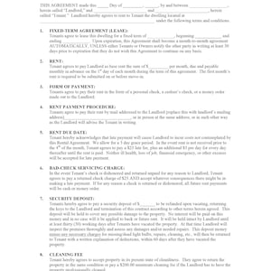 Residential Lease agreement - Rental Lease agreement template - Editable PDF files image 2