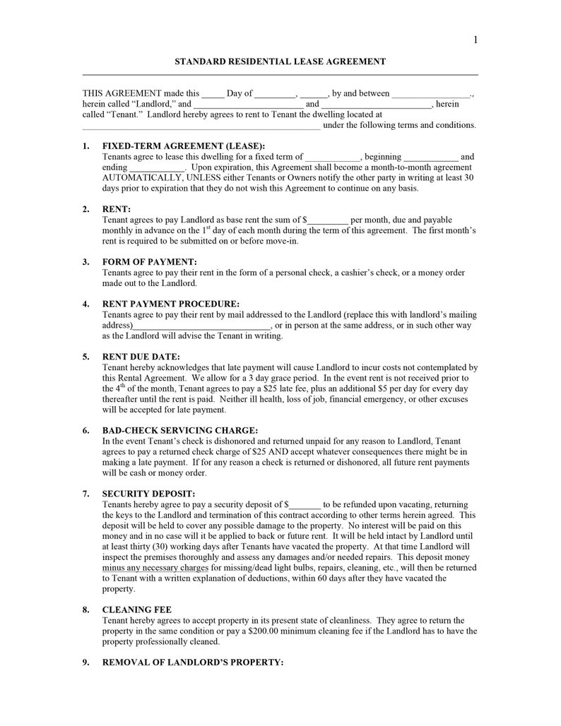 Residential Lease agreement - Rental Lease agreement template - Editable PDF files image 2