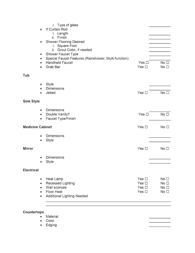 Kitchen and Bathroom Renovation Checklist All in One Etsy