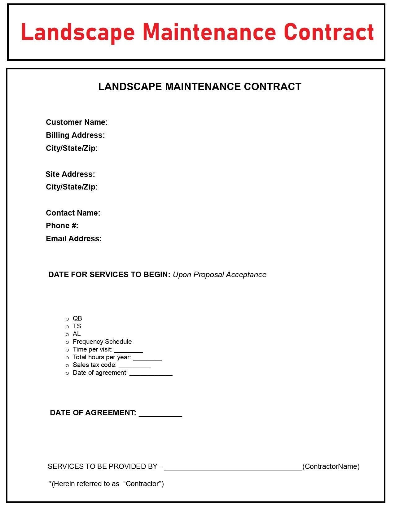 Lawn Care Service Contract Landscaping Contract Garden Etsy UK Lawn Care Service Contract Landscaping Contract Garden Etsy UK