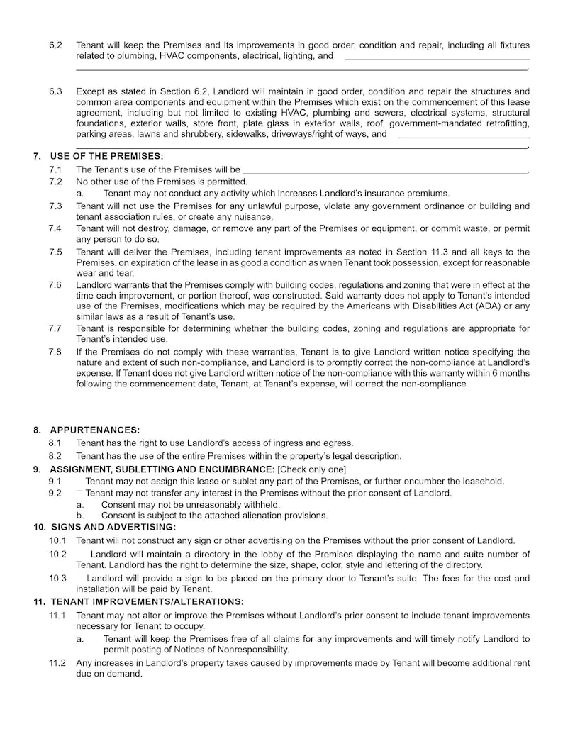 Commercial Lease Agreement Commercial Property Lease Etsy