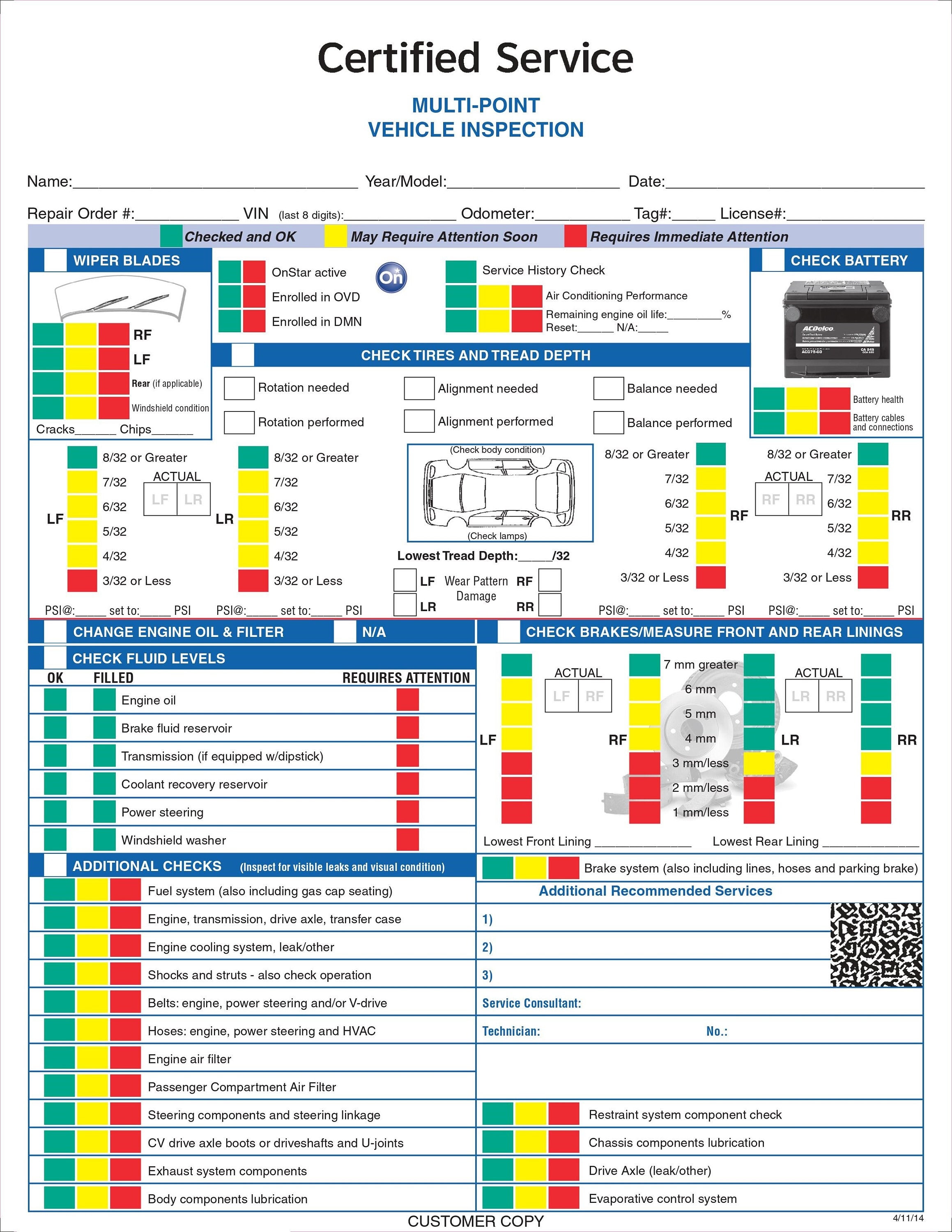 Visual Vehicle Inspection Report - Vehicle Inspection Worksheet ...