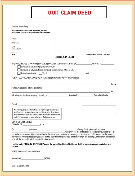 Quitclaim deed printable pdf download template sample 59 off