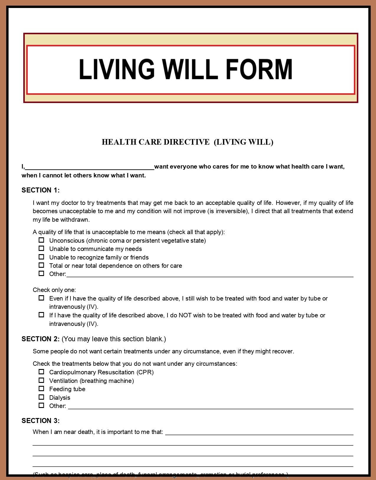 editable-living-will-form-living-will-template-living-will-declaration-advanced-directive-healthcare-directive-in-pdf-etsy for Free Printable Advance Directive Forms Editable Living Will Form, Living Will Template, Living Will Declaration, Advanced Directive, Healthcare Directive in Pdf - Etsy for Free Printable Advance Directive Forms