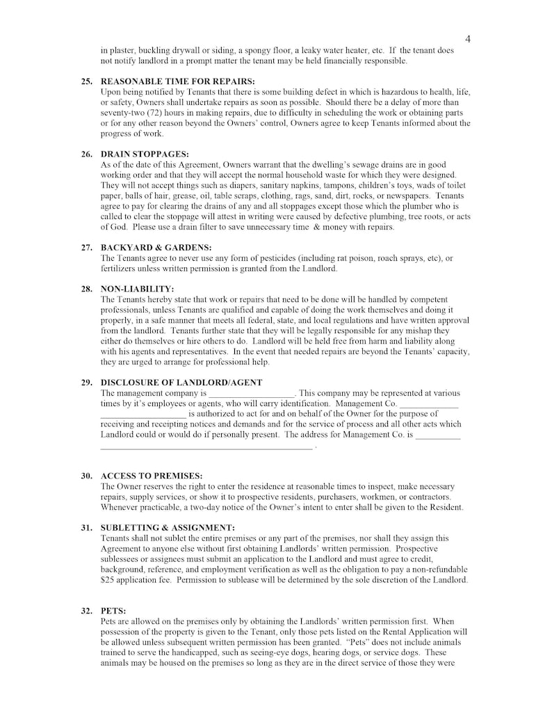 Residential Lease agreement - Rental Lease agreement template - Editable PDF files image 5