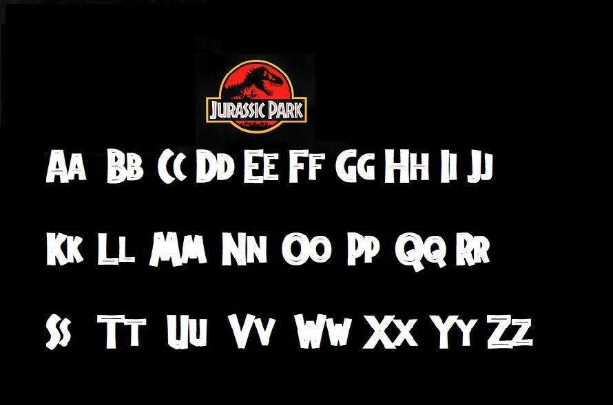 Jurrasic park fonts Jurrasic park themed letters and fonts | Etsy