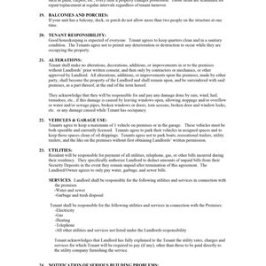 Residential Lease agreement - Rental Lease agreement template - Editable PDF files image 4