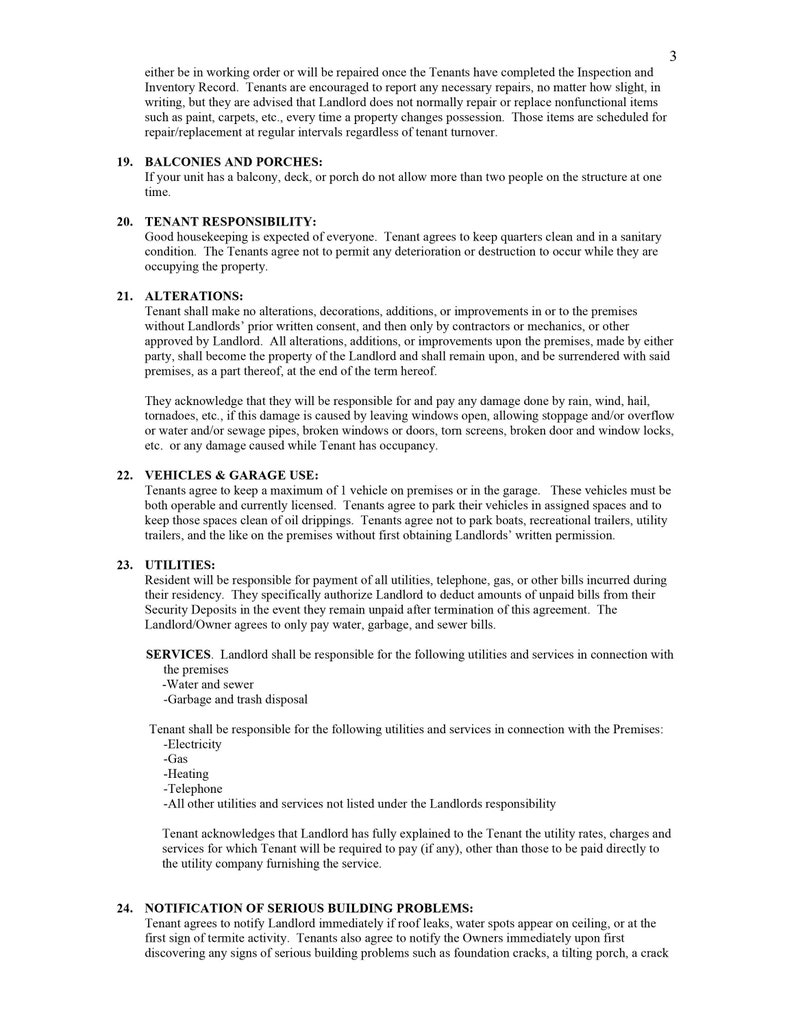 Residential Lease agreement - Rental Lease agreement template - Editable PDF files image 4