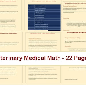 Ultimate Vet Math Guide - Notes de mathématiques vétérinaires - Notes de médecine d&#39;une infirmière vétérinaire - Calculs de médecine vétérinaire
