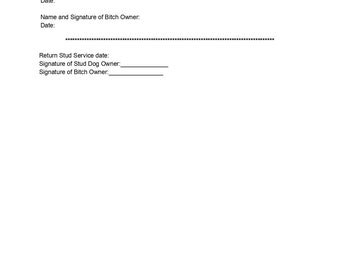 Dog Breeding Contract Dog Stud Contract Editable Files - Etsy