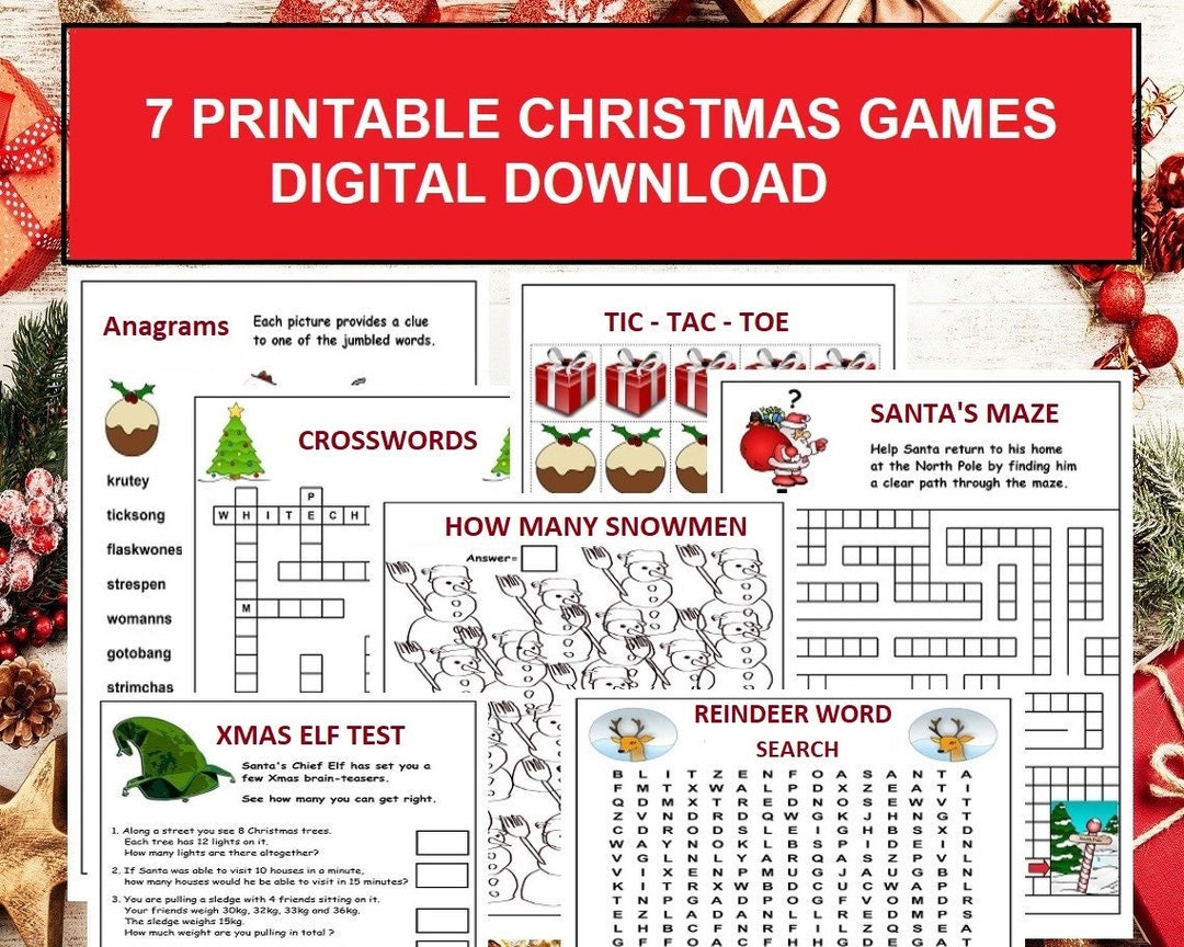7 Christmas Printable Games for Kids - Party Games for Adults and ...