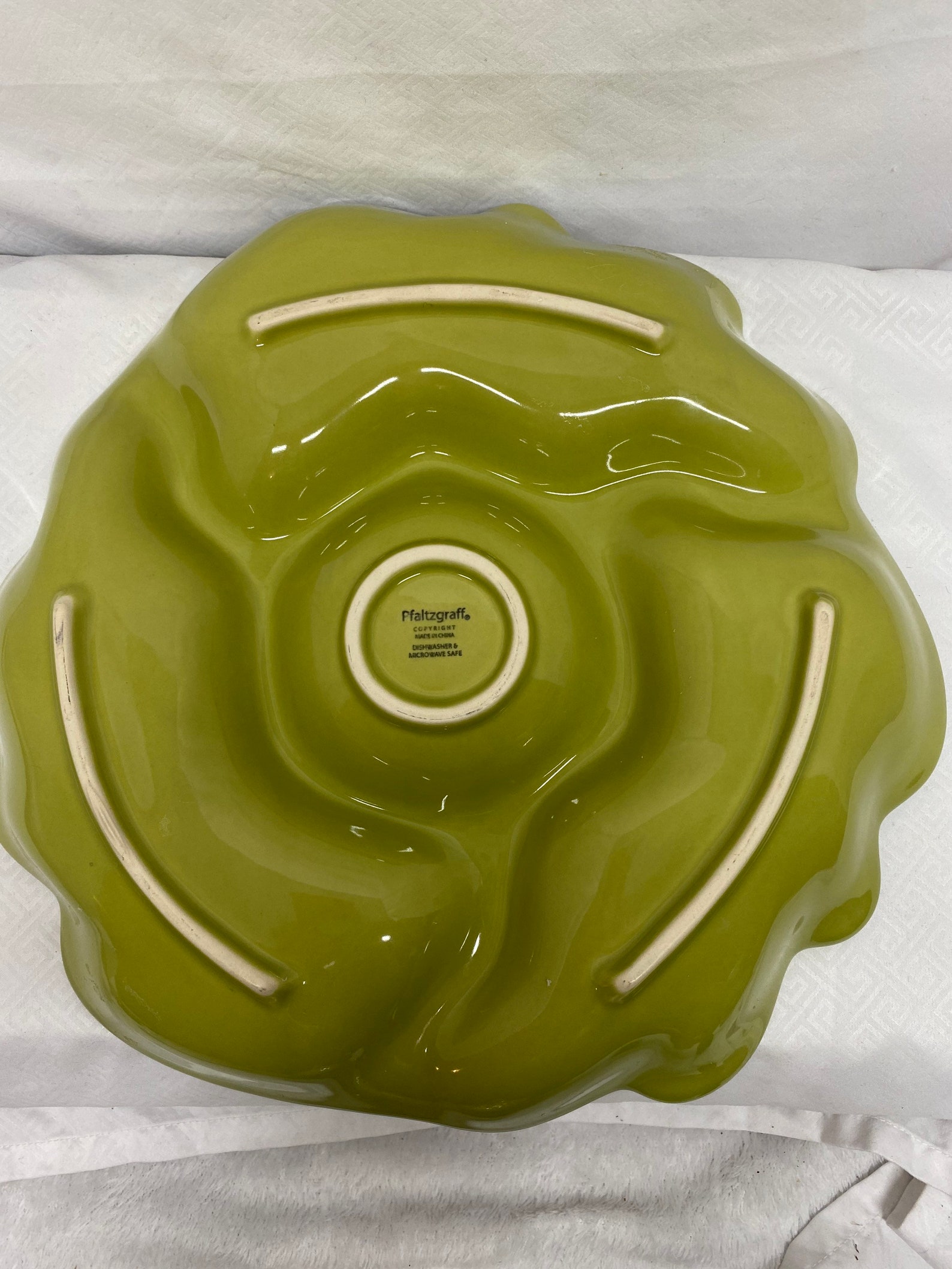 Pfaltzgraff Green Leaf Pattern Chip and Dip Set With Acorn Etsy