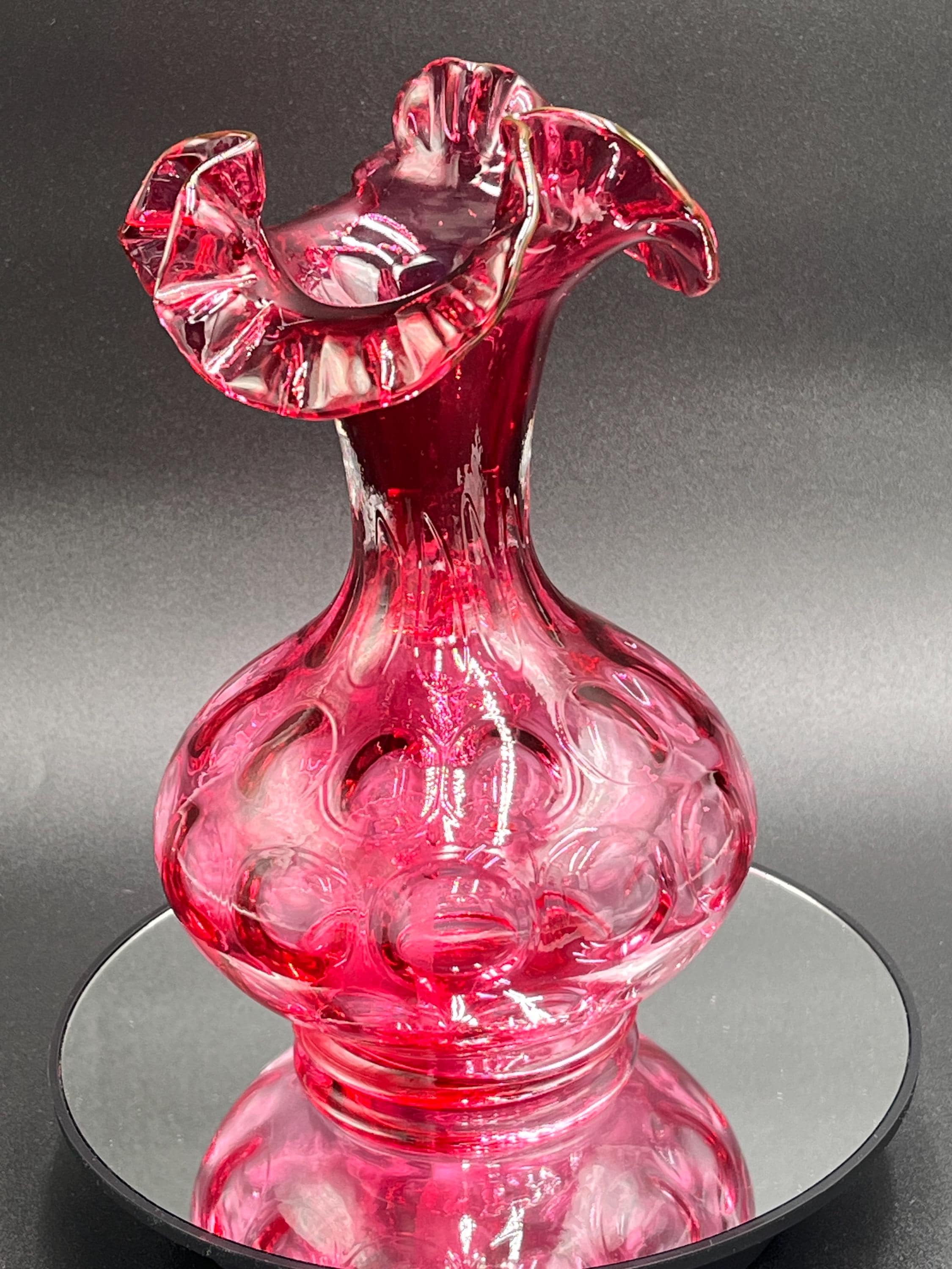 Fenton Coin Dot Vase - Etsy